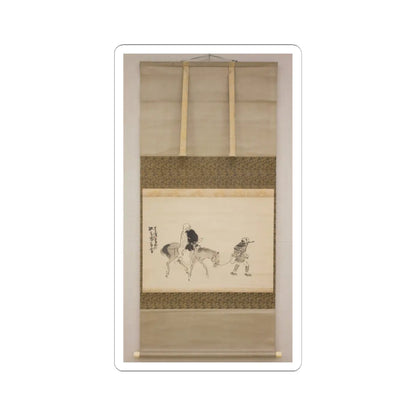 Matsumura Goshun - Monk Renshō Riding His Horse Backwards - after 1782, ca. 1784 v3 - STICKER Vinyl Kiss-Cut Decal