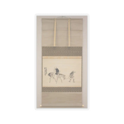 Matsumura Goshun - Monk Renshō Riding His Horse Backwards - after 1782, ca. 1784 v3 - STICKER Vinyl Kiss-Cut Decal