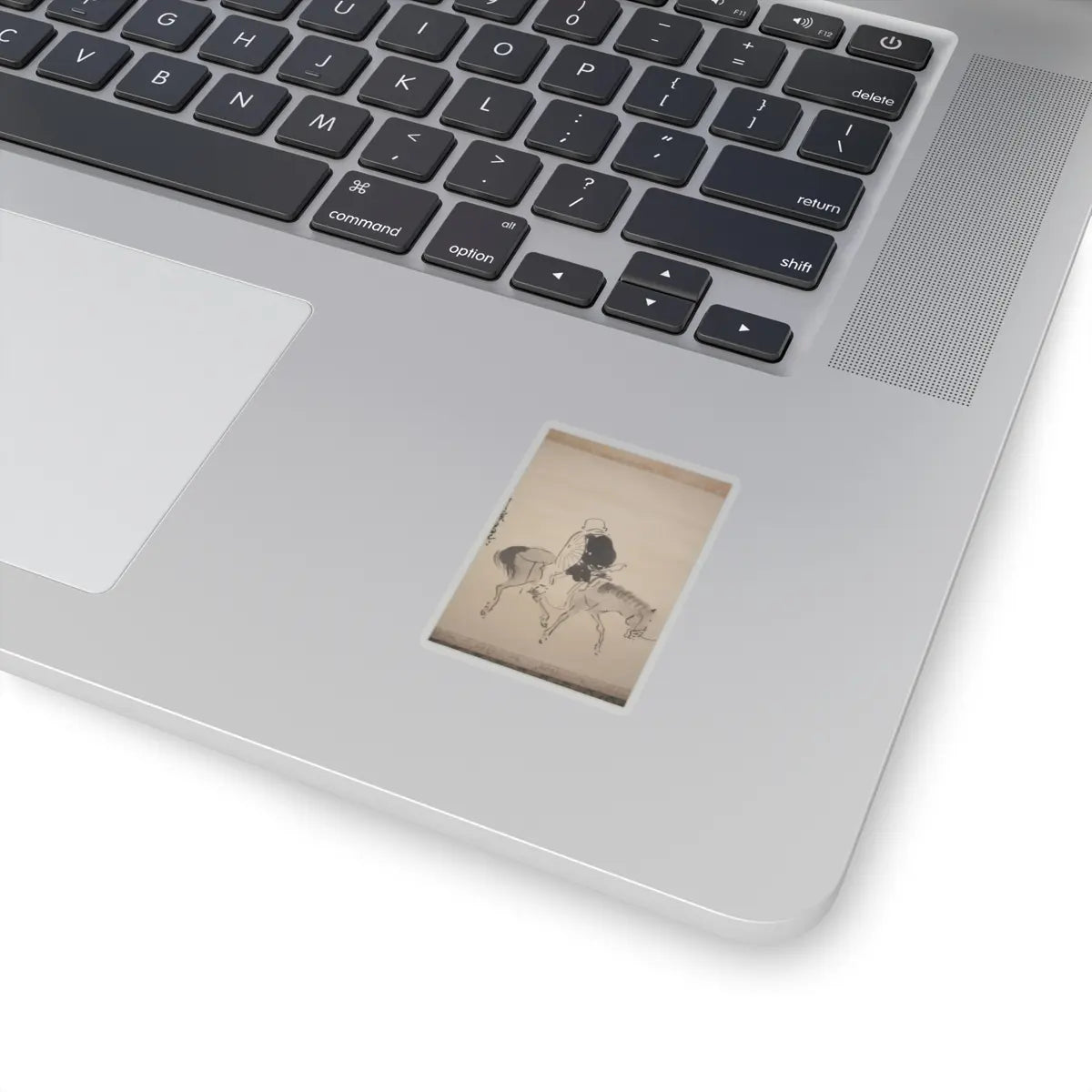 Matsumura Goshun - Monk Renshō Riding His Horse Backwards - after 1782, ca. 1784 v6 - STICKER Vinyl Kiss-Cut Decal