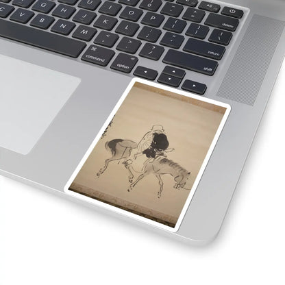 Matsumura Goshun - Monk Renshō Riding His Horse Backwards - after 1782, ca. 1784 v6 - STICKER Vinyl Kiss-Cut Decal