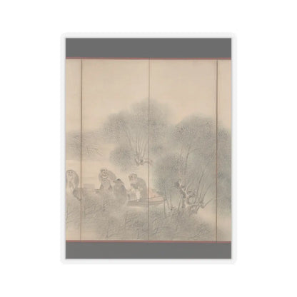 Matsumura Goshun - Woodcutters and Fishermen - ca. 1790–95 v7 - STICKER Vinyl Kiss-Cut Decal