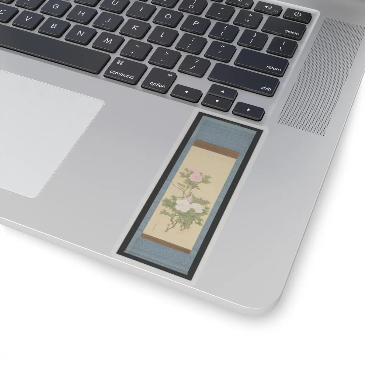 Matsumura Keibun - Tree Peonies and Chinese Poem on Peonies - ca. 1830s v6 - STICKER Vinyl Kiss-Cut Decal