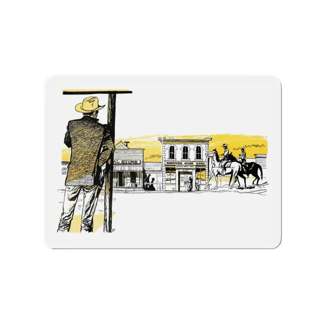 Matt Seery's Town, Bluebook, June 1953 (Magazine Illustration) Refrigerator Magnet - The Sticker Space