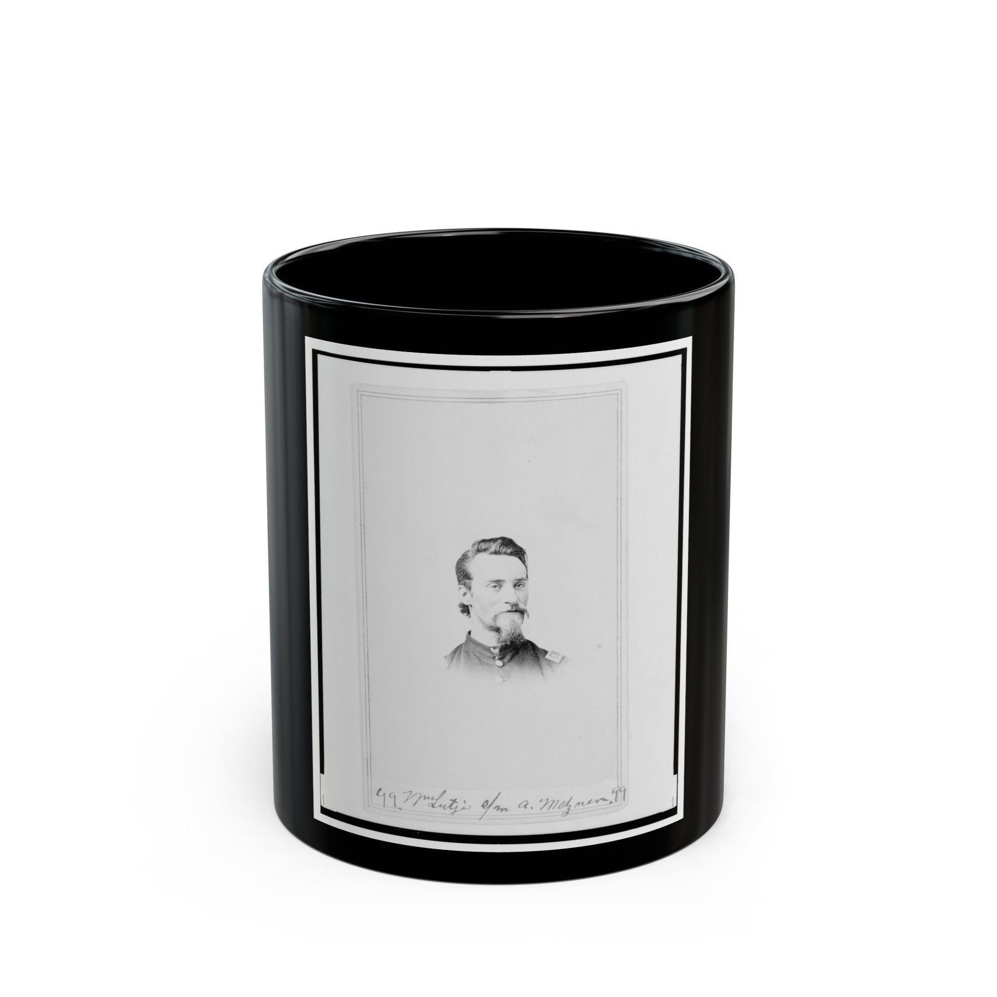 Matthew T. Lutz, Bust Portrait, Facing Front (U.S. Civil War) Black Coffee Mug-11oz-The Sticker Space