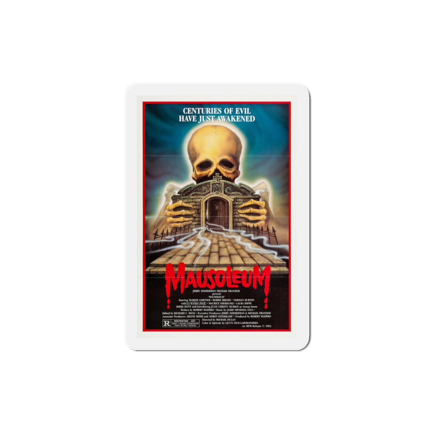 Mausoleum 1983 Movie Poster Die-Cut Magnet-3" x 3"-The Sticker Space