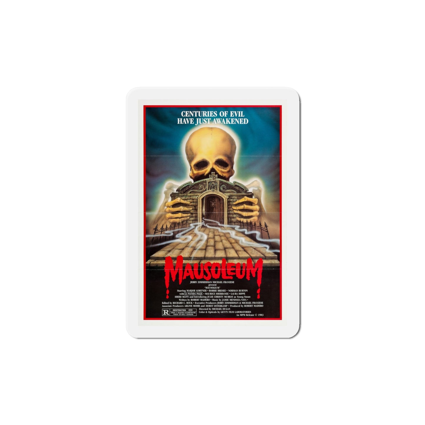 Mausoleum 1983 Movie Poster Die-Cut Magnet-6 × 6"-The Sticker Space