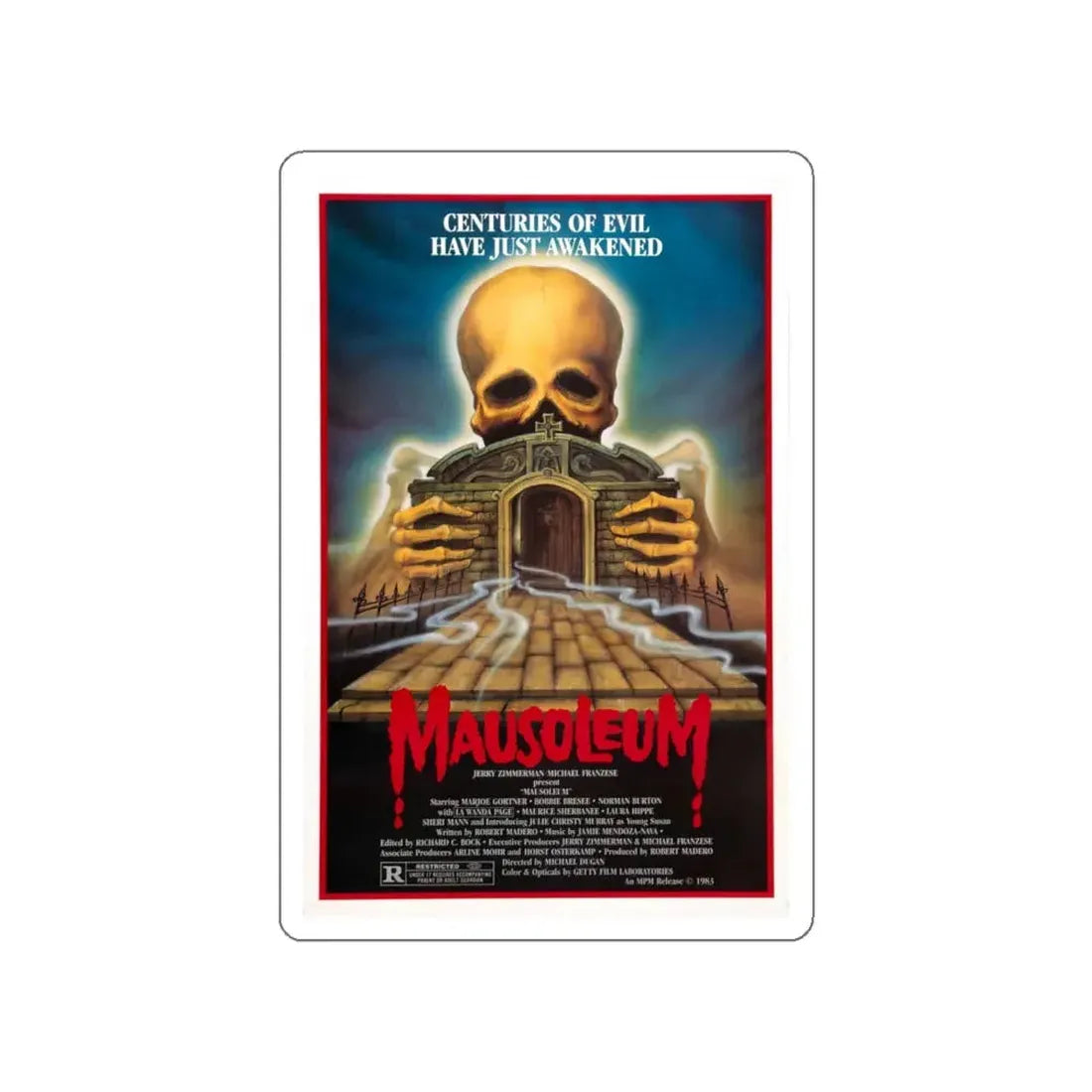 MAUSOLEUM 1983 Movie Poster STICKER Vinyl Die-Cut Decal 5 Inch - The Sticker Space