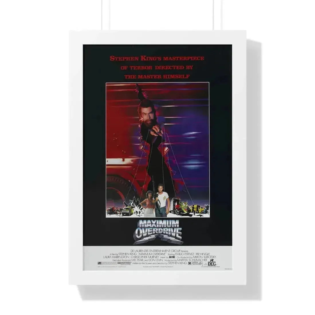 MAXIMUM OVERDRIVE 1986 - Framed Movie Poster 16″ x 24″ White - The Sticker Space