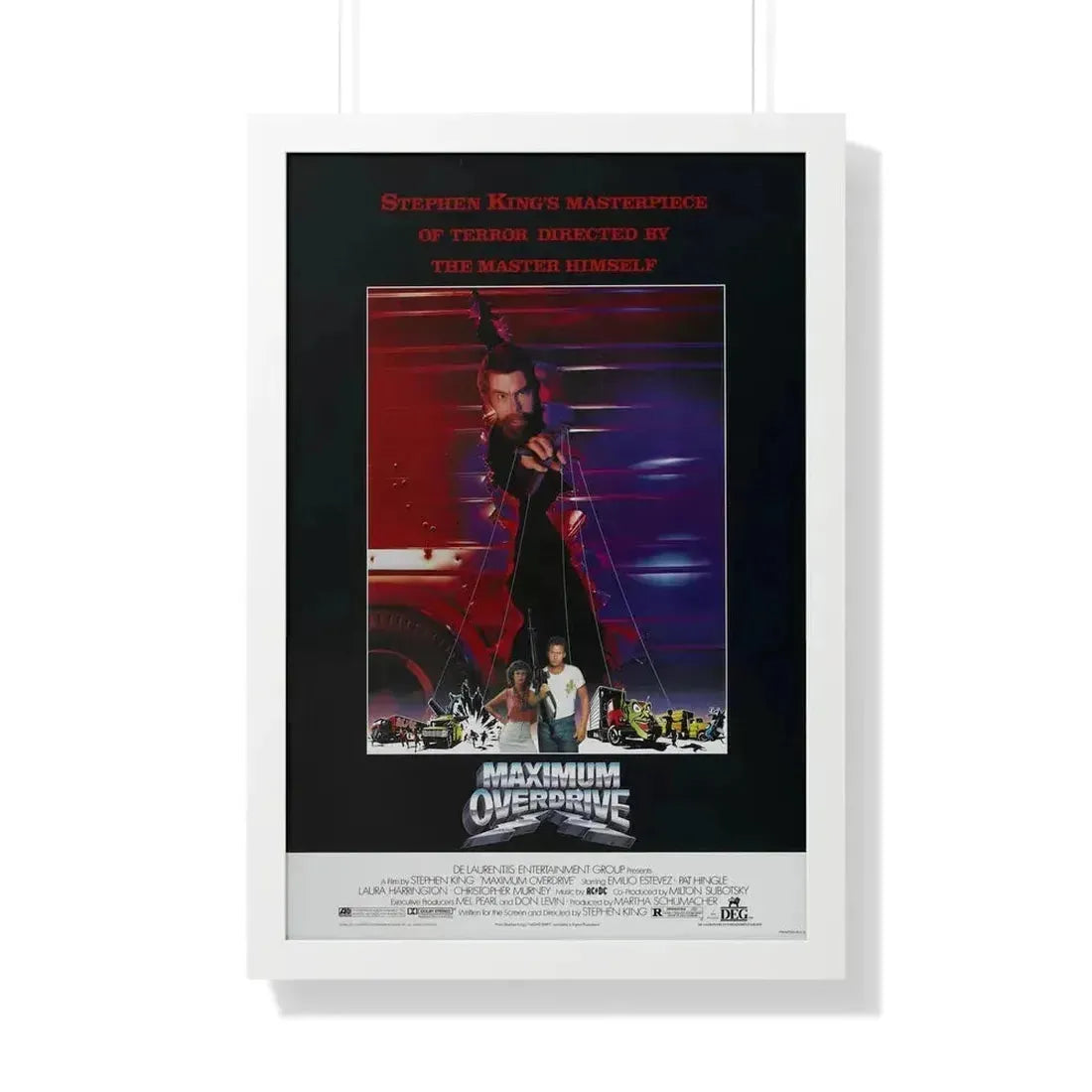 MAXIMUM OVERDRIVE 1986 - Framed Movie Poster 20" x 30" White - The Sticker Space