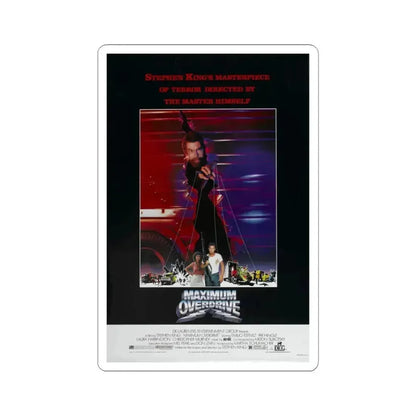 MAXIMUM OVERDRIVE 1986 Movie Poster - STICKER Vinyl Kiss-Cut Decal 3 Inch White - The Sticker Space