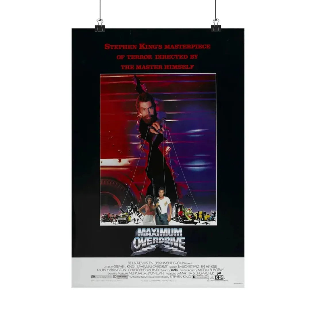 MAXIMUM OVERDRIVE 1986 - Paper Movie Poster - The Sticker Space