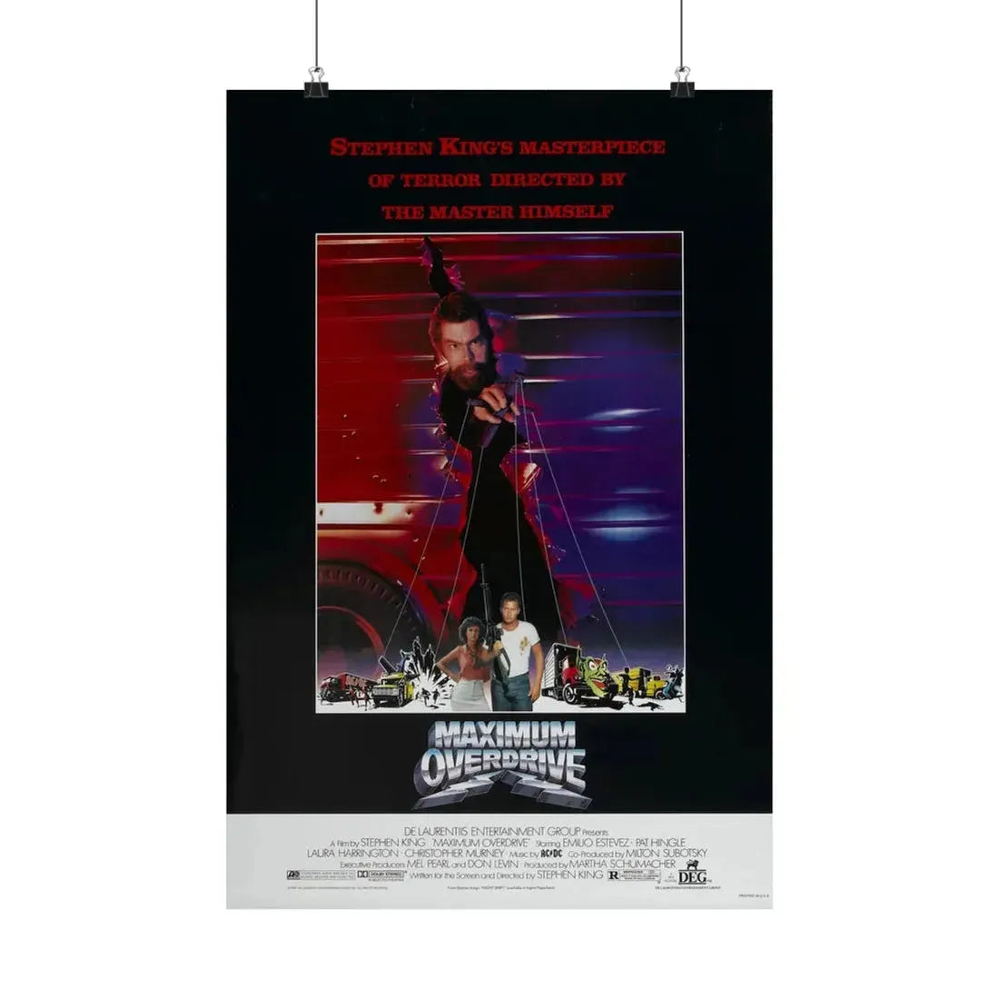 MAXIMUM OVERDRIVE 1986 - Paper Movie Poster - The Sticker Space