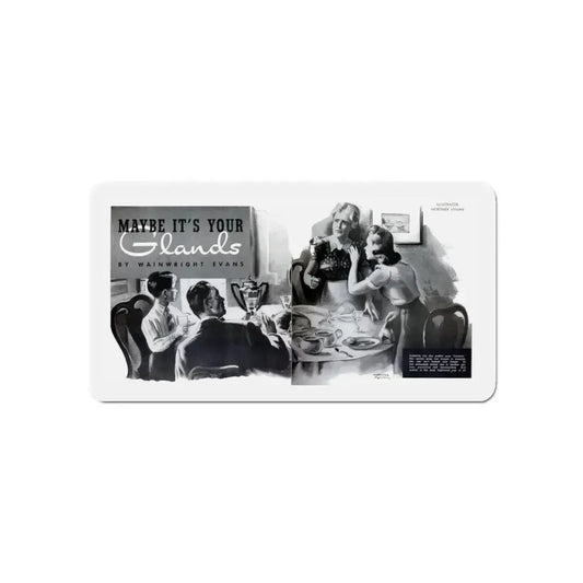 Maybe It's Your Glands, Physical Culture, September 1940 (Magazine Illustration) Refrigerator Magnet 6 Inch Die-Cut - The Sticker Space