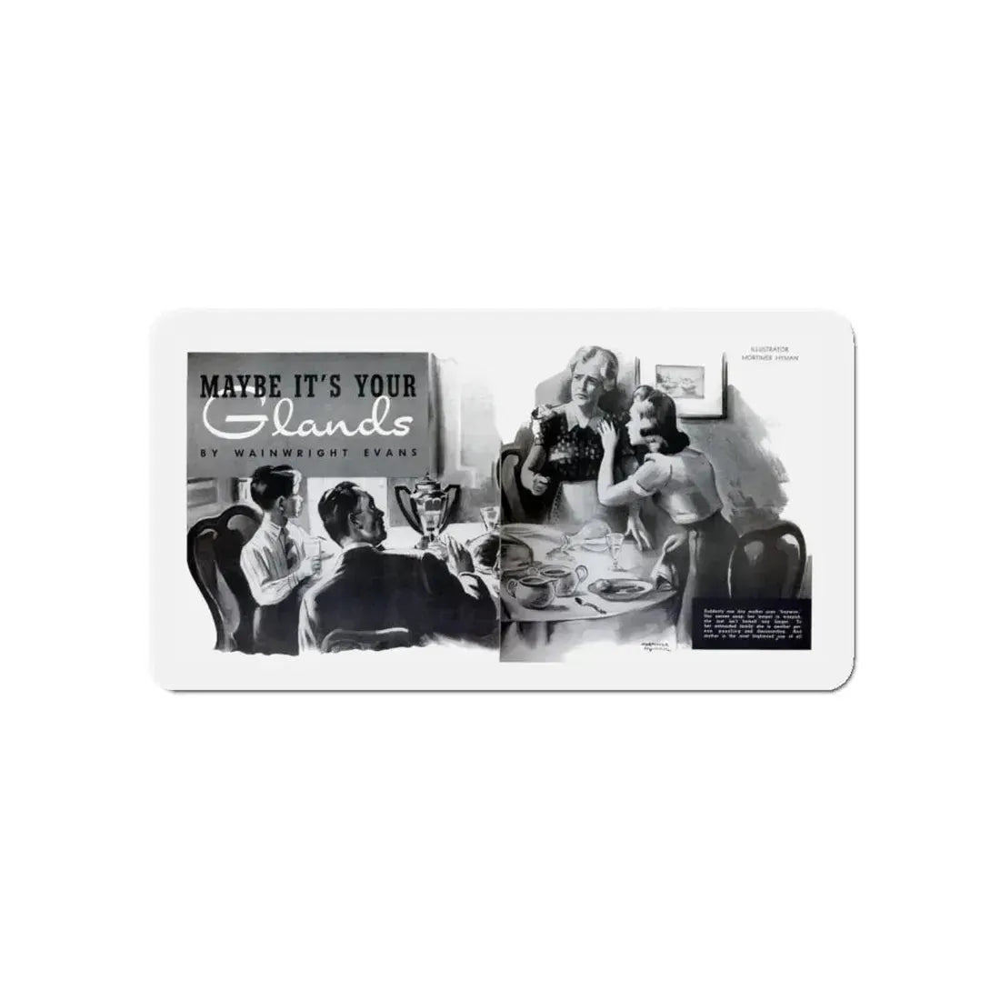 Maybe It's Your Glands, Physical Culture, September 1940 (Magazine Illustration) Refrigerator Magnet - The Sticker Space