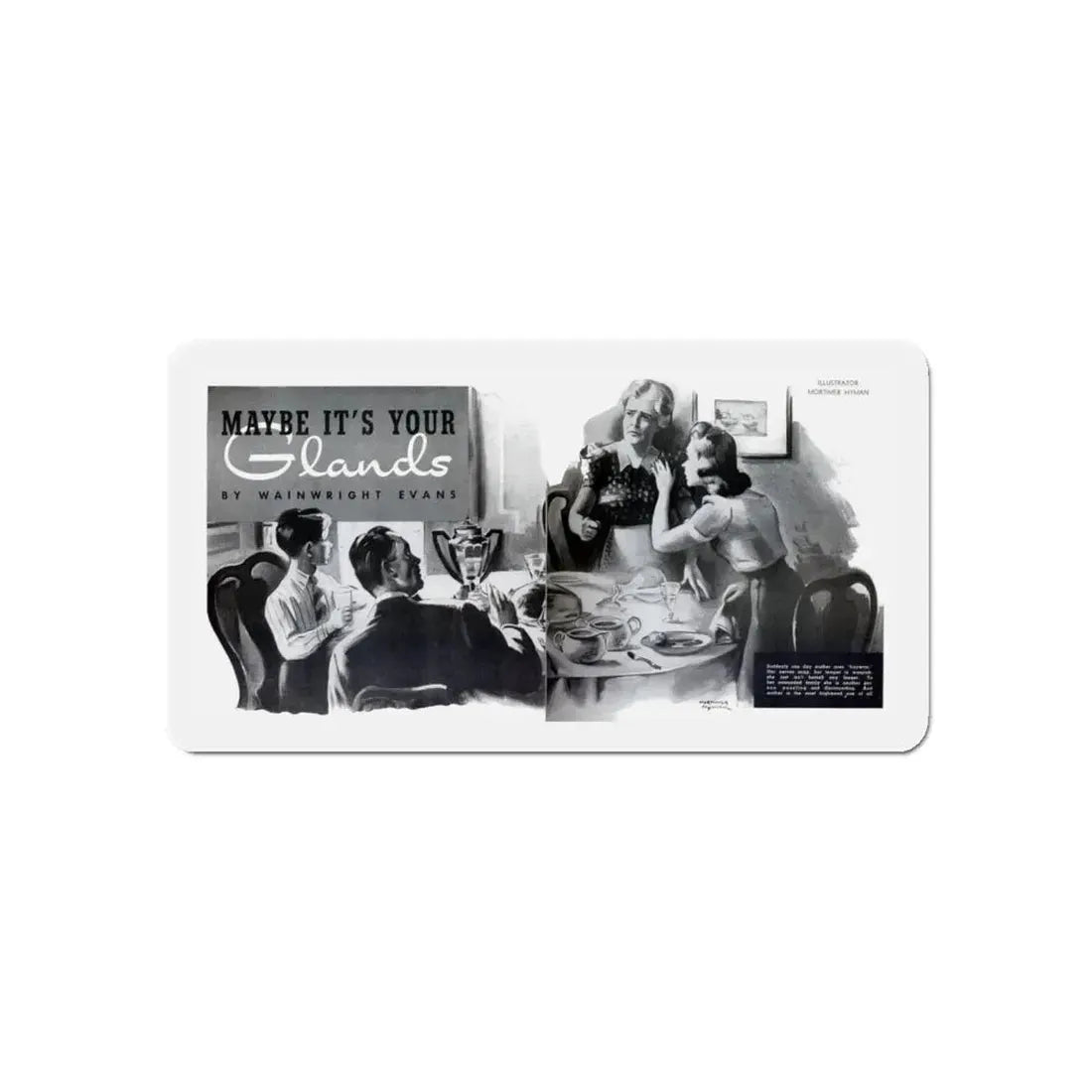 Maybe It's Your Glands, Physical Culture, September 1940 (Magazine Illustration) Refrigerator Magnet - The Sticker Space