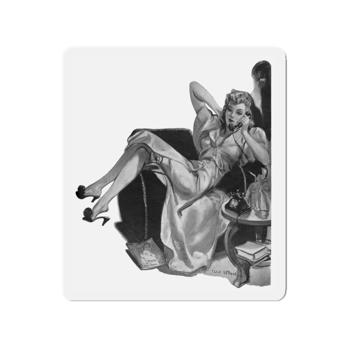 Mayfair Melody by Peter Cheyney, Britannia and Eve, 1939 (Magazine Illustration) Refrigerator Magnet-3" x 3"-The Sticker Space