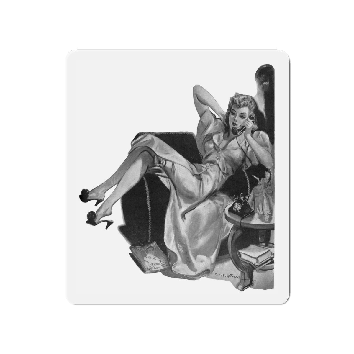 Mayfair Melody by Peter Cheyney, Britannia and Eve, 1939 (Magazine Illustration) Refrigerator Magnet-4" x 4"-The Sticker Space