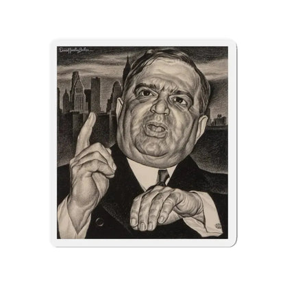 Mayor Fiorello LaGuardia (Magazine Illustration) Refrigerator Magnet 3 Inch - The Sticker Space