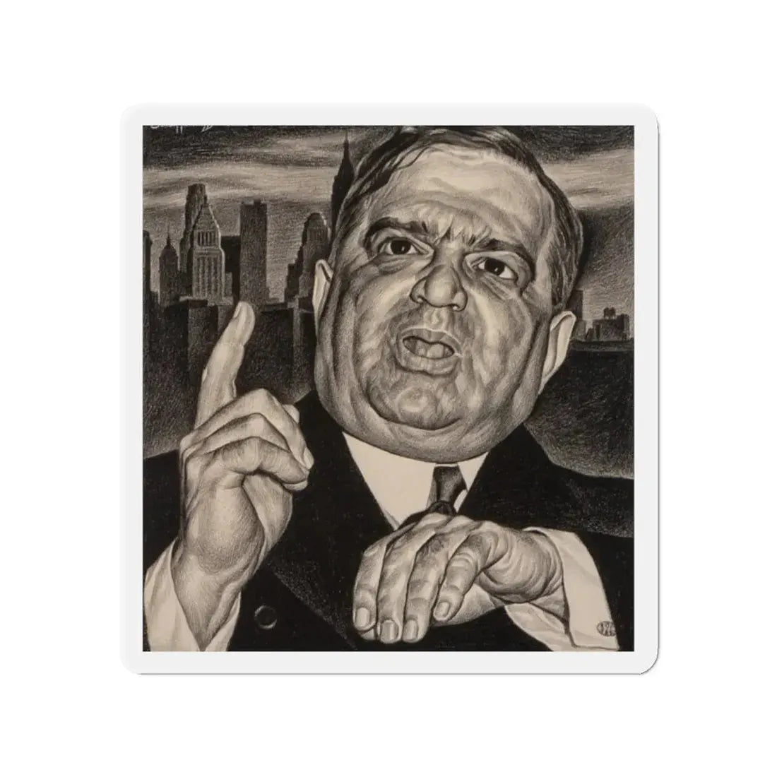 Mayor Fiorello LaGuardia (Magazine Illustration) Refrigerator Magnet - The Sticker Space
