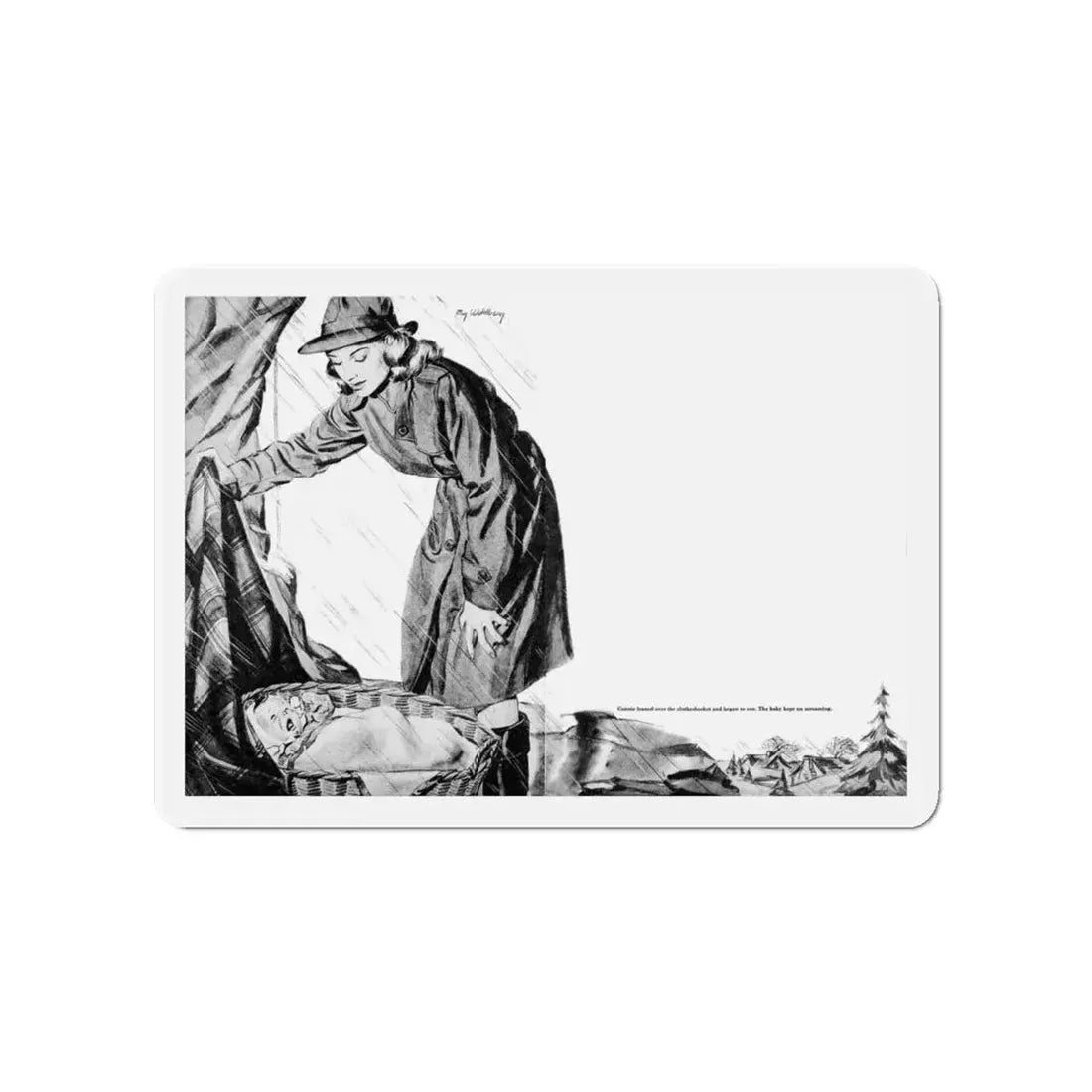 Mayor Martin's Daughter, Calling All Girls, March 1947 (Magazine Illustration) Refrigerator Magnet - The Sticker Space