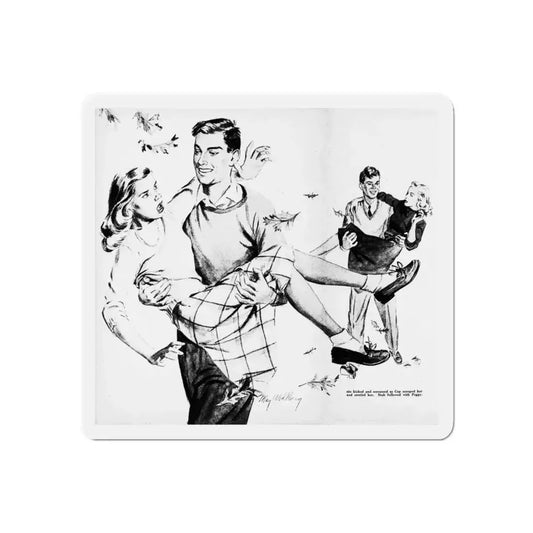 Mayor Martin's Daughter, Calling All Girls, November 1946 (Magazine Illustration) Refrigerator Magnet 6 Inch - The Sticker Space