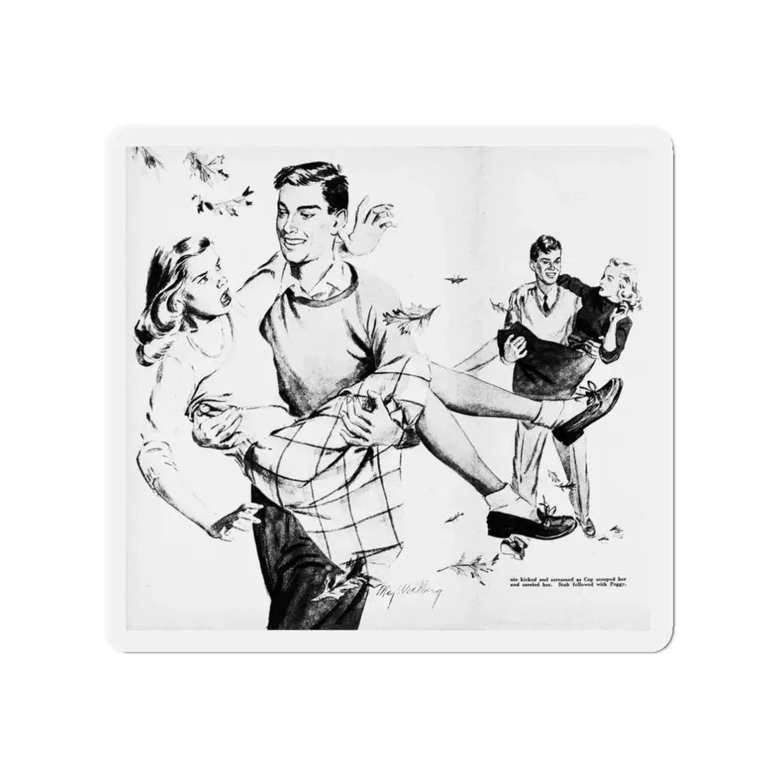 Mayor Martin's Daughter, Calling All Girls, November 1946 (Magazine Illustration) Refrigerator Magnet - The Sticker Space