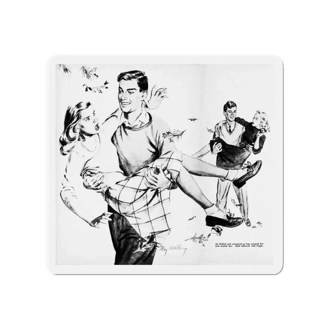 Mayor Martin's Daughter, Calling All Girls, November 1946 (Magazine Illustration) Refrigerator Magnet - The Sticker Space