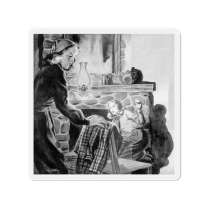 Mayor Martins' Daughter, Calling All Girls, January 1947 (Magazine Illustration) Refrigerator Magnet 2 Inch - The Sticker Space