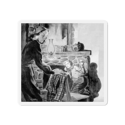 Mayor Martins' Daughter, Calling All Girls, January 1947 (Magazine Illustration) Refrigerator Magnet 4 Inch - The Sticker Space