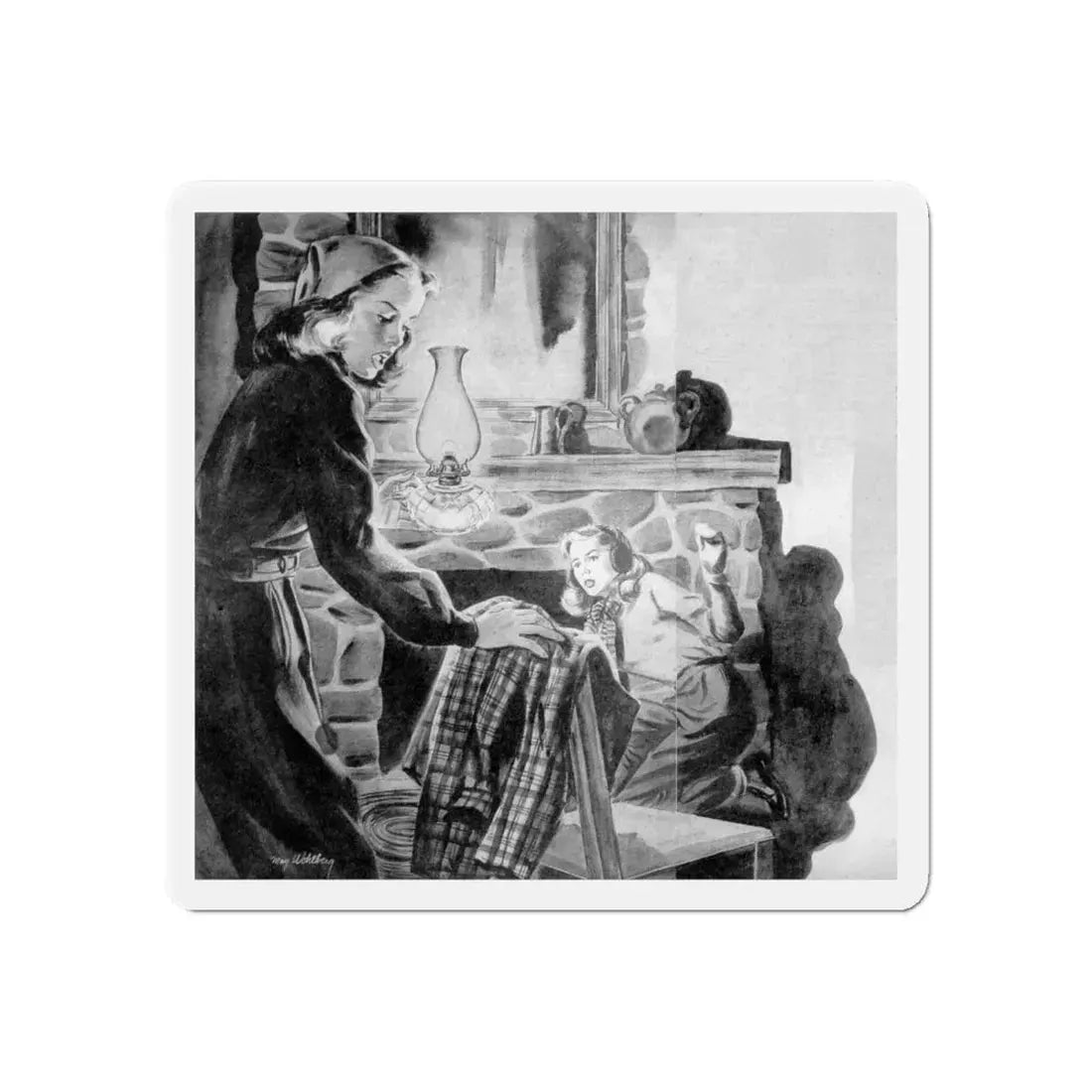 Mayor Martins' Daughter, Calling All Girls, January 1947 (Magazine Illustration) Refrigerator Magnet - The Sticker Space