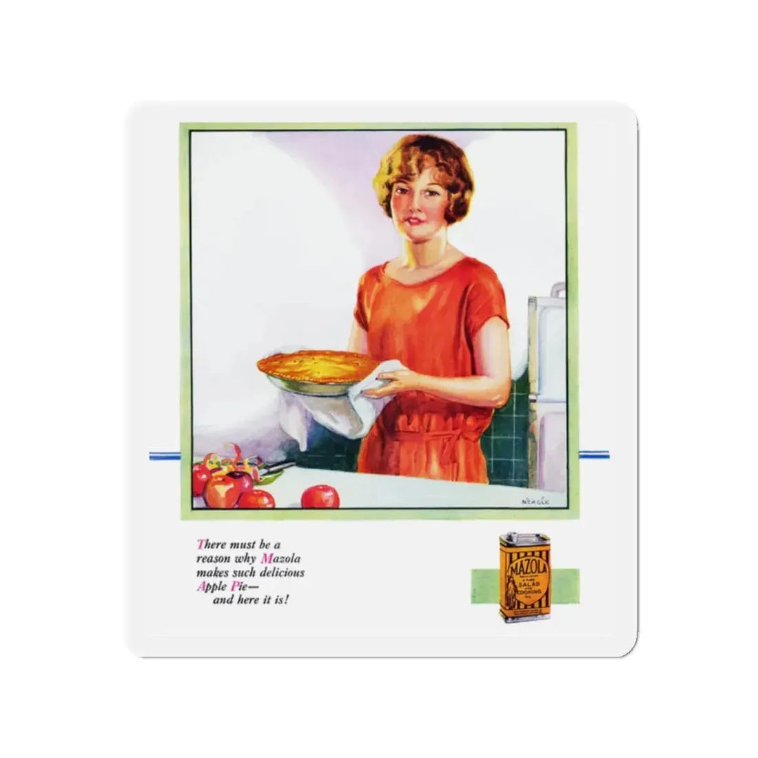 Mazola advertisement, 1926 (Magazine Illustration) Refrigerator Magnet - The Sticker Space