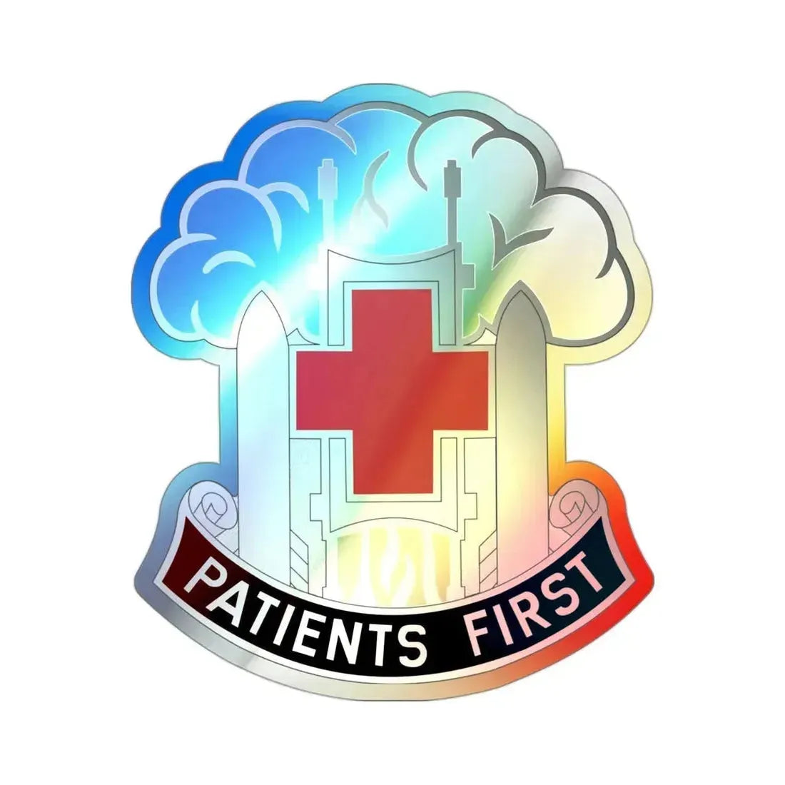 McAfee Hospital (U.S. Army) Holographic STICKER Die-Cut Vinyl Decal 3 Inch Holographic - The Sticker Space