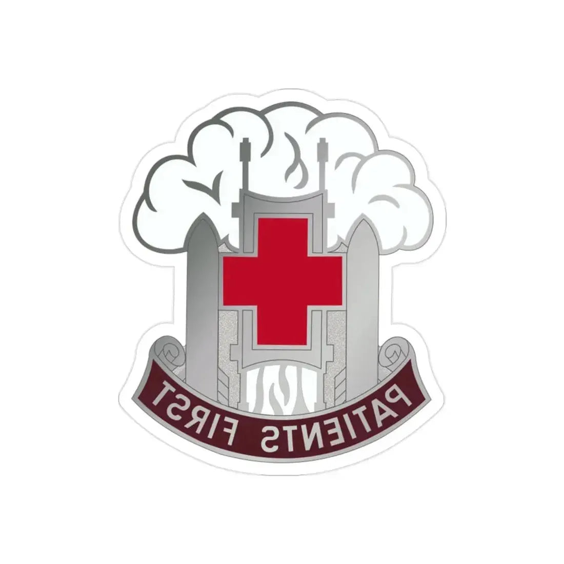 McAfee Hospital (U.S. Army) REVERSE PRINT Transparent Die-Cut STICKER - The Sticker Space