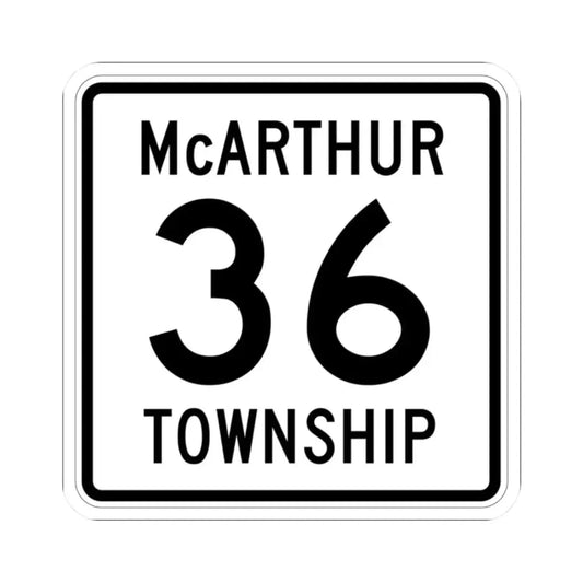 McArthur Township Route 36 Logan County Ohio (Ohio) (Road Sign) STICKER Vinyl Kiss-Cut Decal 2 Inch White - The Sticker Space