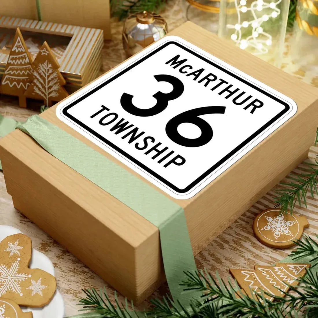 McArthur Township Route 36 Logan County Ohio (Ohio) (Road Sign) STICKER Vinyl Kiss-Cut Decal - The Sticker Space