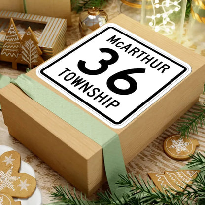 McArthur Township Route 36 Logan County Ohio (Ohio) (Road Sign) STICKER Vinyl Kiss-Cut Decal - The Sticker Space