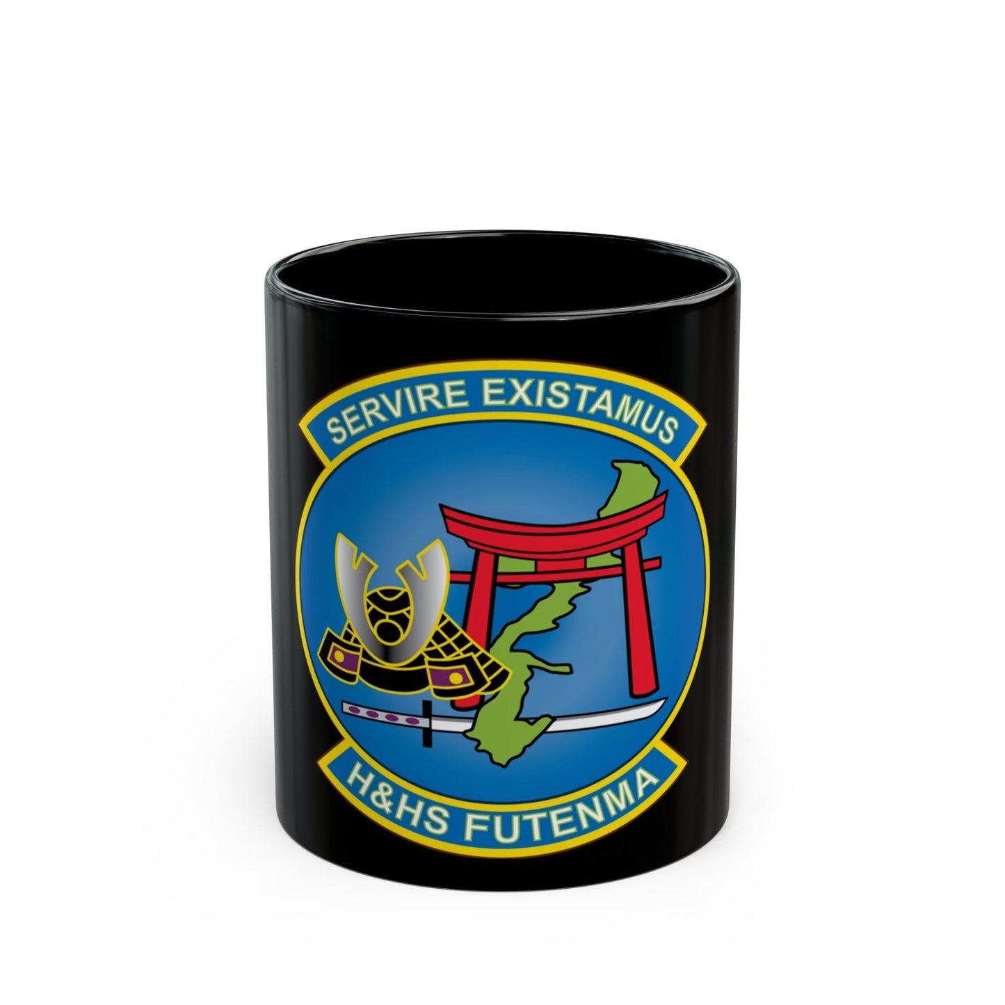 MCAS Futenma H&HS Futenma (USMC) Black Coffee Mug-11oz-The Sticker Space