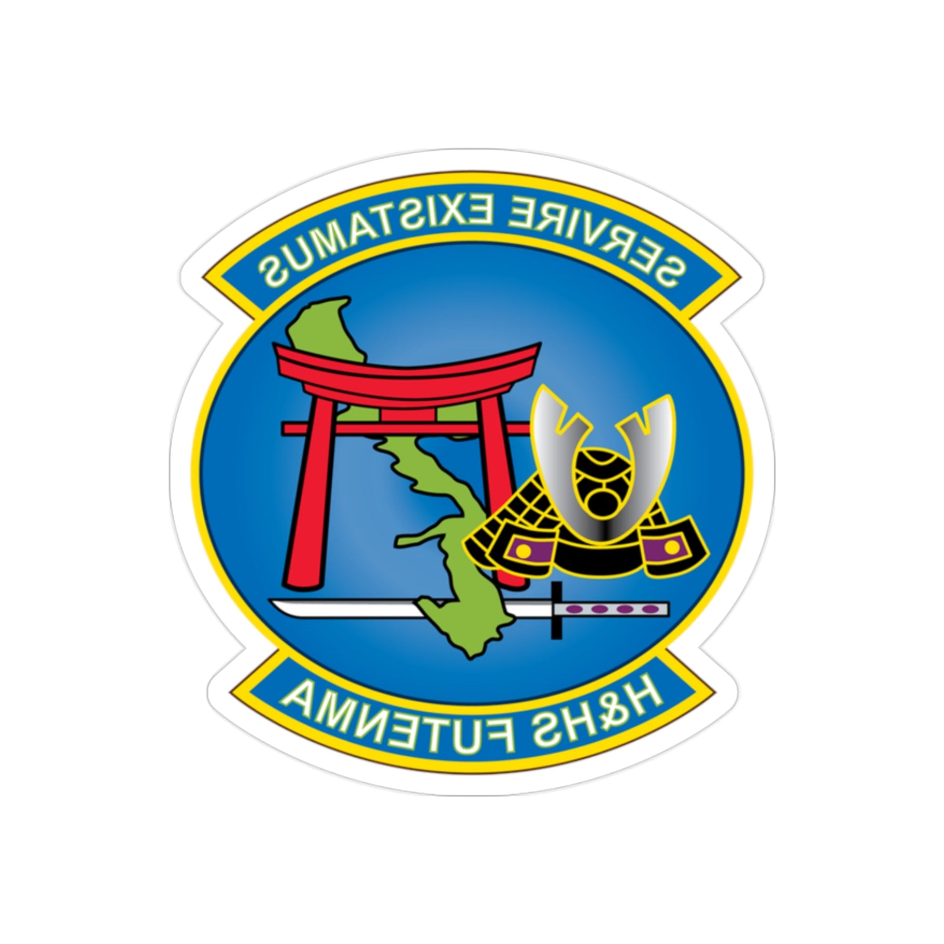 MCAS Futenma H&HS Futenma (USMC) REVERSE PRINT Transparent STICKER-2" × 2"-The Sticker Space