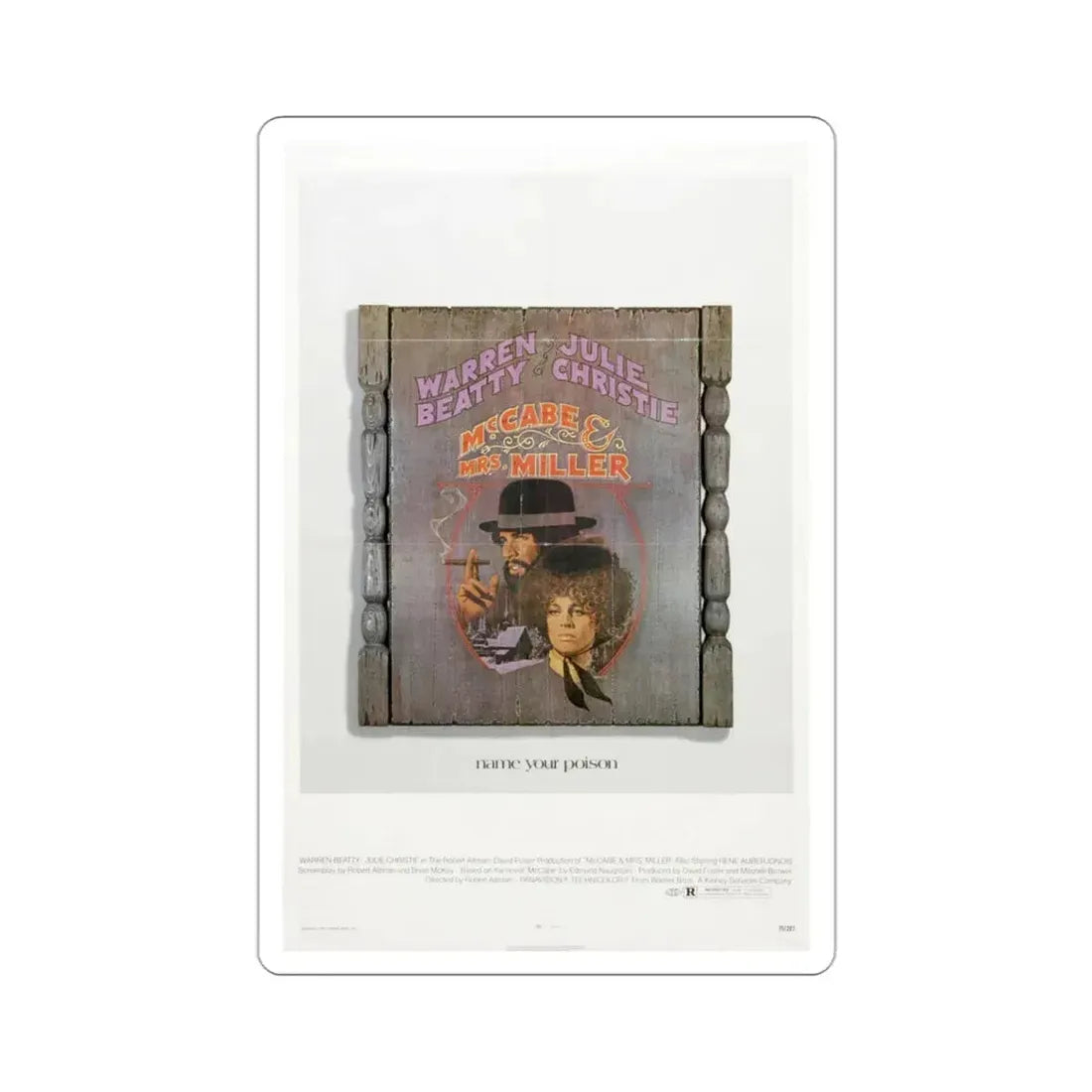 McCabe & Mrs Miller 1971 Movie Poster STICKER Vinyl Die-Cut Decal 3 Inch - The Sticker Space