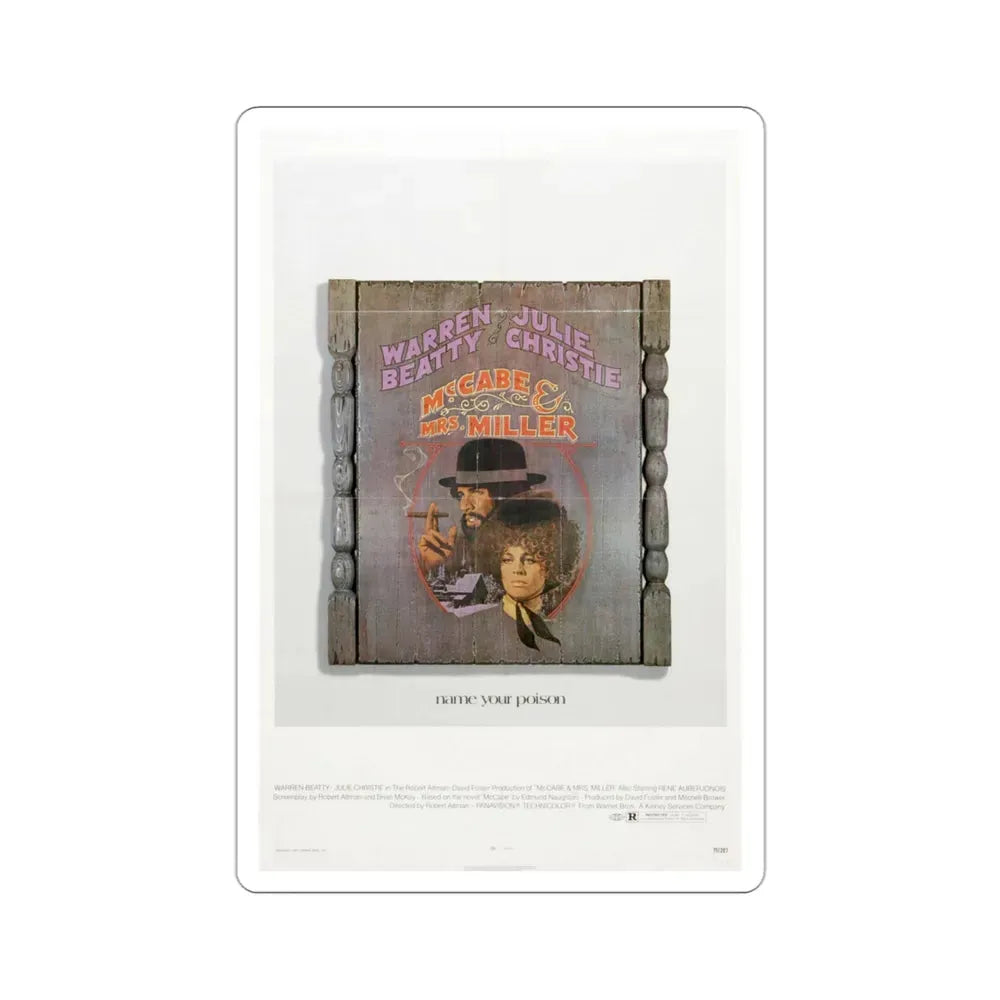 McCabe & Mrs Miller 1971 Movie Poster STICKER Vinyl Die-Cut Decal 3 Inch - The Sticker Space