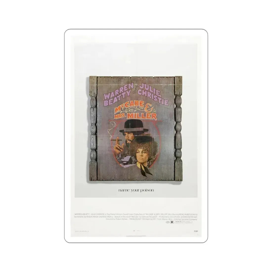 McCabe & Mrs Miller 1971 Movie Poster STICKER Vinyl Die-Cut Decal 4 Inch - The Sticker Space
