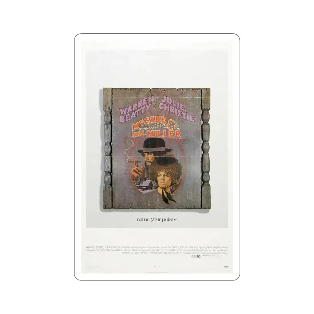 McCabe & Mrs Miller 1971 Movie Poster STICKER Vinyl Die-Cut Decal 6 Inch - The Sticker Space