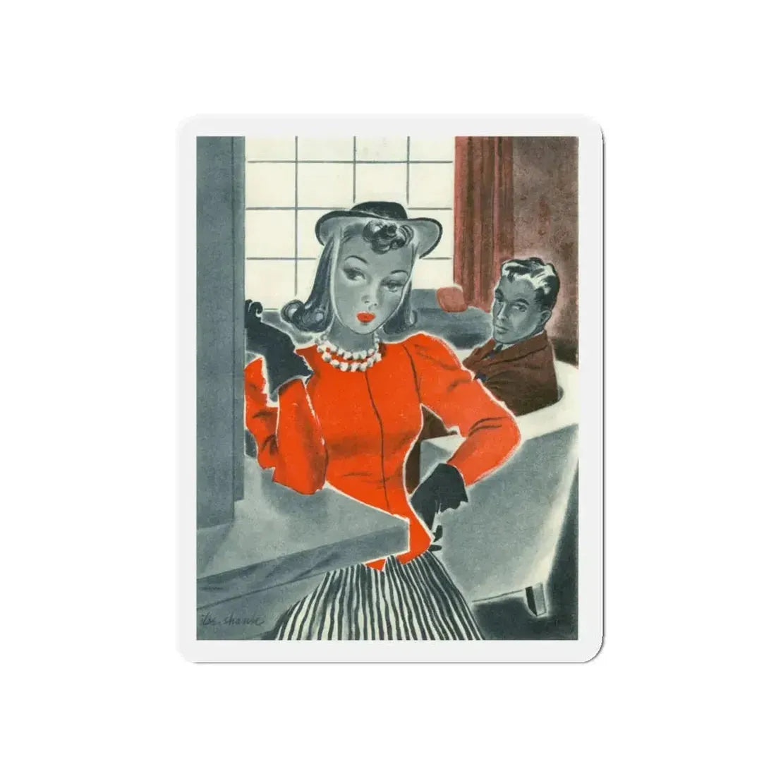 McCall's magazine illustration, June 1939 (2) (Magazine Illustration) Refrigerator Magnet 5 Inch - The Sticker Space