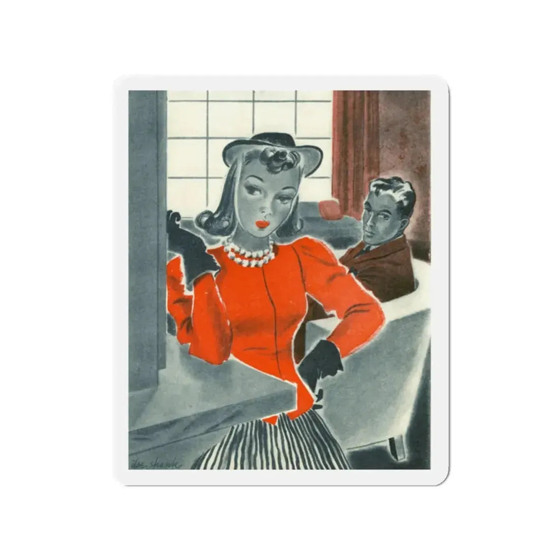 McCall's magazine illustration, June 1939 (2) (Magazine Illustration) Refrigerator Magnet - The Sticker Space