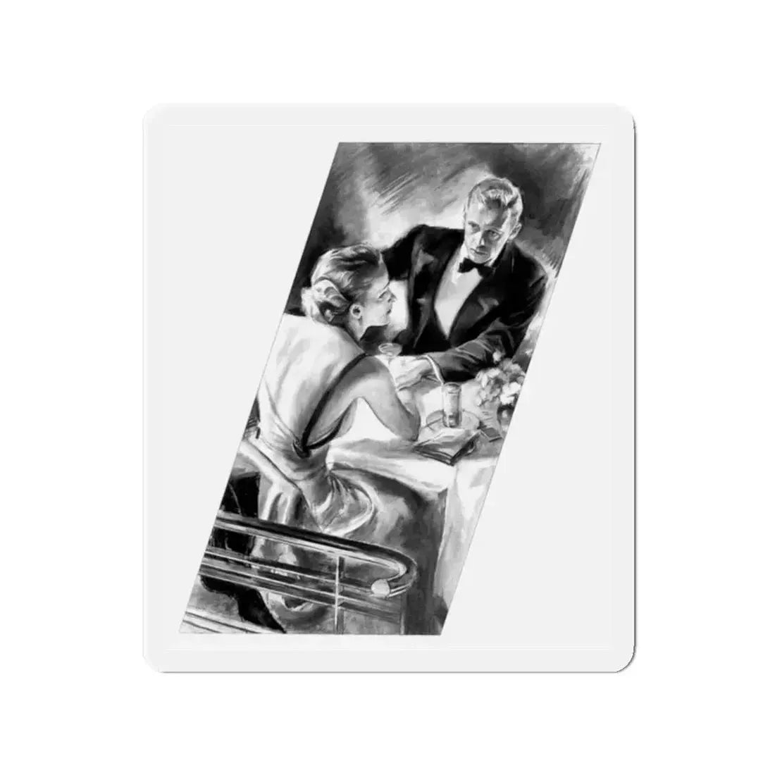 McCall's magazine illustration - sideways dismay! (Magazine Illustration) Refrigerator Magnet 2 Inch - The Sticker Space