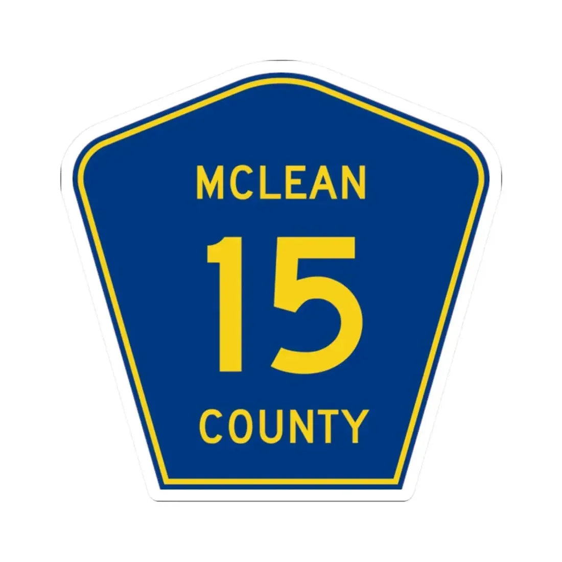 McLean County 15 (Illinois) (Road Sign) STICKER Vinyl Kiss-Cut Decal 2 Inch White - The Sticker Space