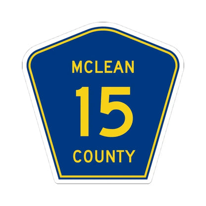 McLean County 15 (Illinois) (Road Sign) STICKER Vinyl Kiss-Cut Decal 4 Inch White - The Sticker Space
