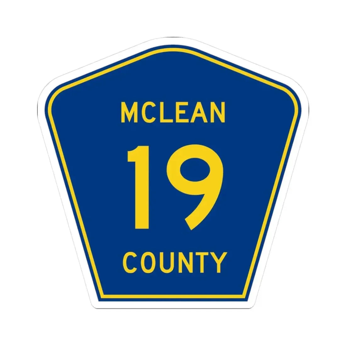 McLean County 19 (Illinois) (Road Sign) STICKER Vinyl Kiss-Cut Decal 3 Inch White - The Sticker Space
