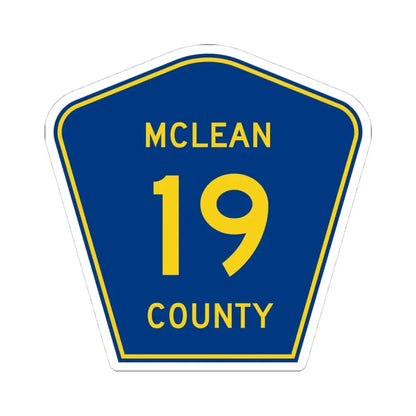 McLean County 19 (Illinois) (Road Sign) STICKER Vinyl Kiss-Cut Decal 4 Inch White - The Sticker Space
