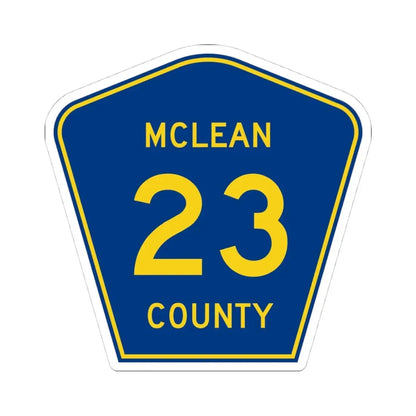 McLean County 23 (Illinois) (Road Sign) STICKER Vinyl Kiss-Cut Decal 4 Inch White - The Sticker Space